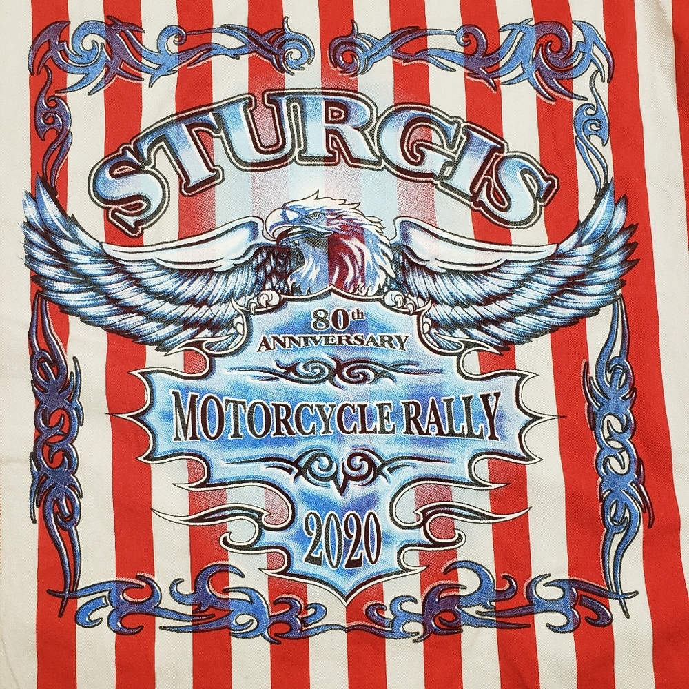 American Biker Image Sleevless Cutoff USA Sturgis Mens XL Motorcycle Rally MAGA - Picture 8 of 12